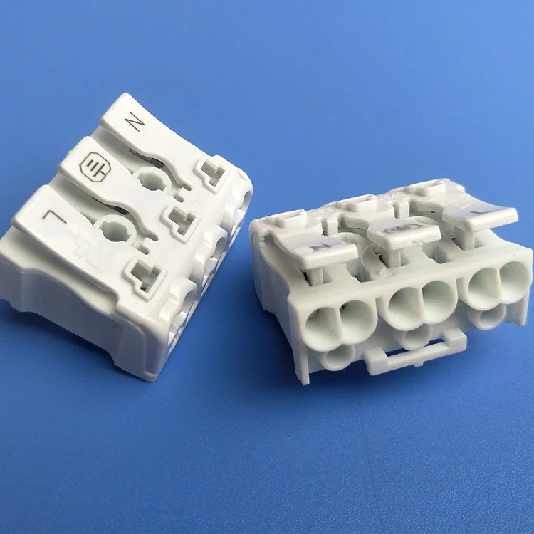 Quick Connection Screwless 3 Poles Ways Terminal Block Cable Connectors