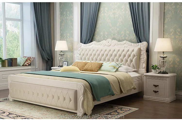 Luxury royal antique wooden carving bedroom furniture sets