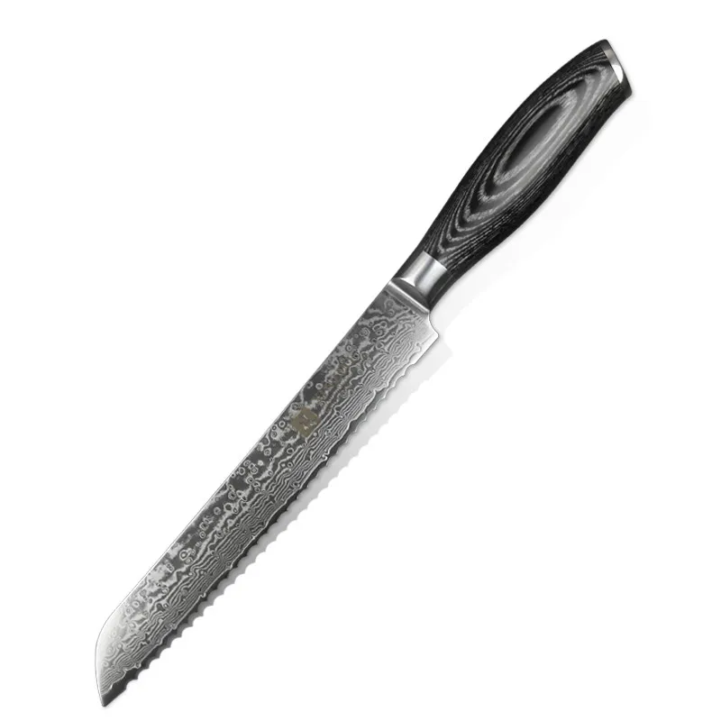 

8 inch Japanese Damascus steel kitchen bread knife