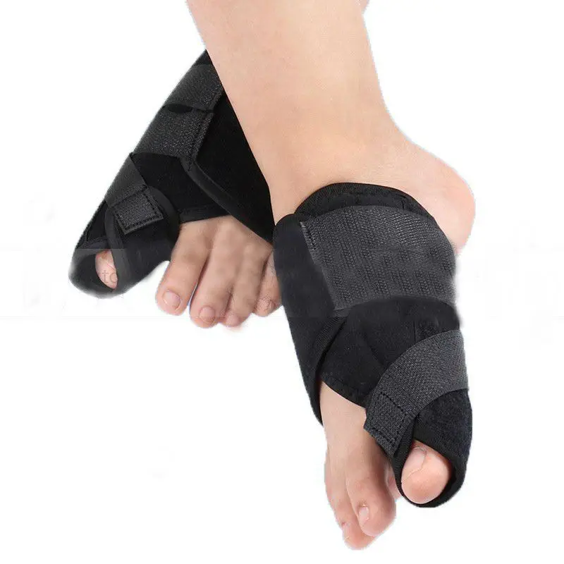

1Pair Soft Bunion Corrector Finger Splint Correction Hallux Valgus For Foot Care, Black