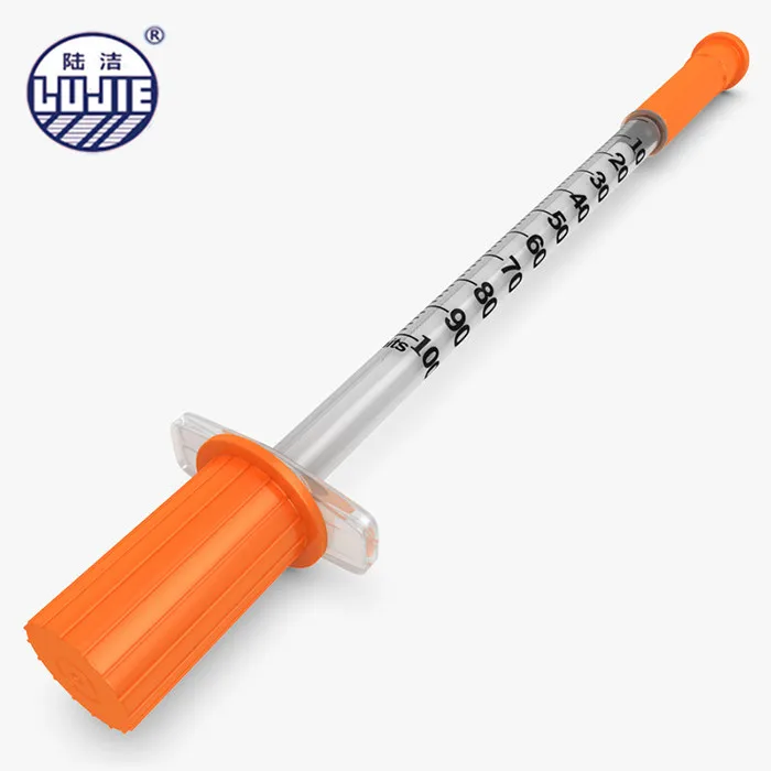 
Superior quality orange colored cap 2cc insulin syringe with needle 