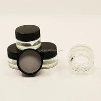 

Unbreakable Transparent small glass jar 5ml food grade wax oil extract glass bho container with black lid