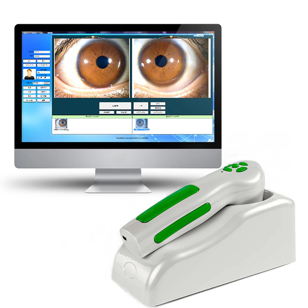 

Best body health scanner machine iris iridology iriscope camera for health digital analysis, Green and white