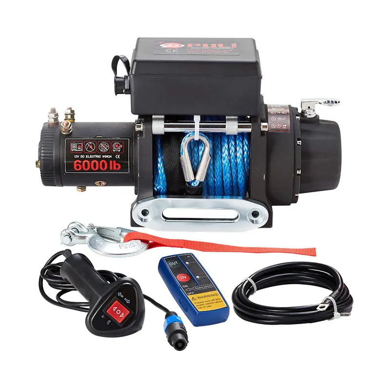 Recovery Electric Winch 6000lb For Car Jeep Synthetic Rope - Buy 6000lb ...