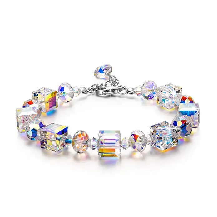 

925 Sterling Silver Hermosa Wholesale Fashion Jewelry Amazon HOT Aurora Northern Light Bracelets Austria Crystals