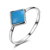 Hot Sale Semi-Precious Stone Crafts Turquoise Resizable Korean Rings Band Ring Vintage Women Sterling Silver 925 Ring For Women
