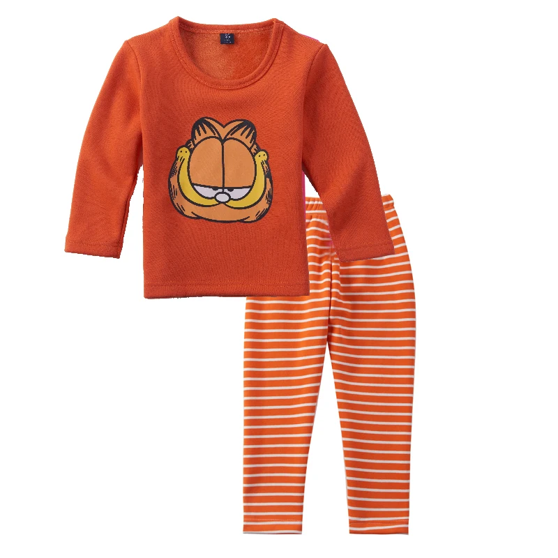 

Wholesale USA Pajamas Kid's Animal Cartoon Printing Cotton Clothing Sets, As picture