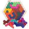 Fun Geometry Tangrams Honeycomb Logic Puzzles Kids Wooden Training Brain IQ Games Toys