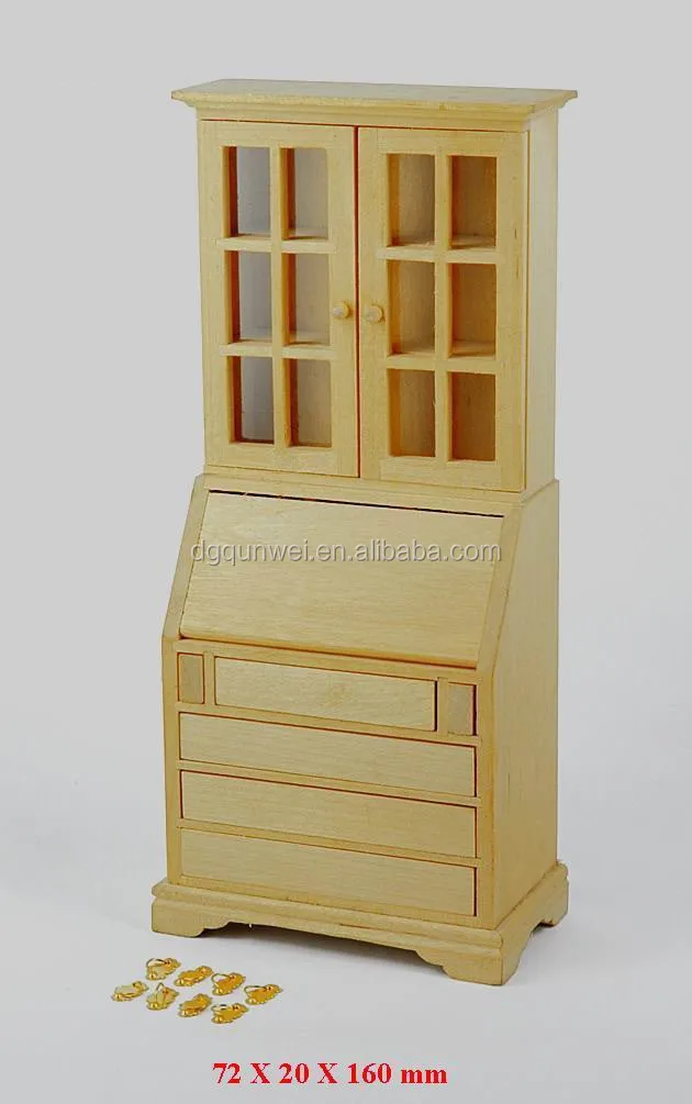 1//12 Dollhouse Miniature Wooden Showcase Display Cabinet WL016D