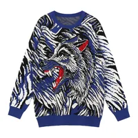 

New Design Wool Digital Print Knitting Custom Logo Crewneck Men Sweater