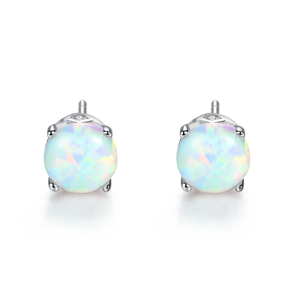 

CZCITY Sterling Silver Opal Earrings Fashionable Women 925 Silver Jewelry Factory Wholesale Beautiful Opal Earrings