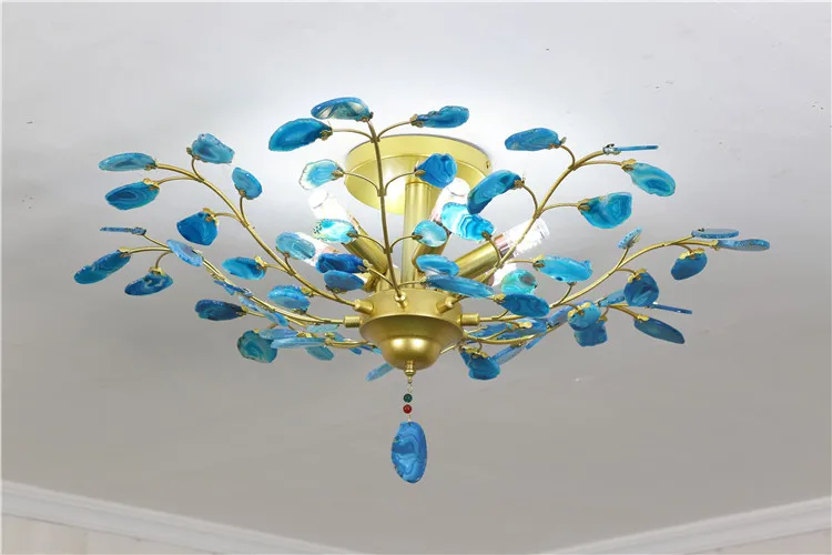 post modern factory price Restaurants Hotels agate commercial led luxury chandelier pendant lighting