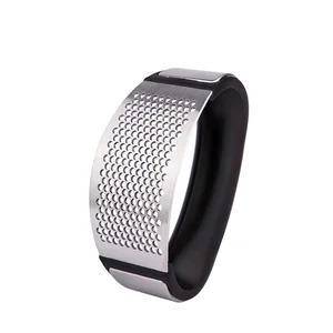 Image of High Quality Stainless Steel black Crusher Squeezer Garlic Press Ginger Rocker set with Comfortable Handle
