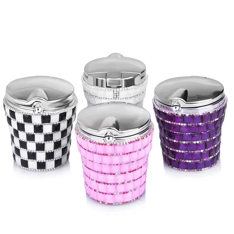 

Luxury Creative Vehicle Mounted LED Lid Car Plastic Lung Ashtray with LED lamp