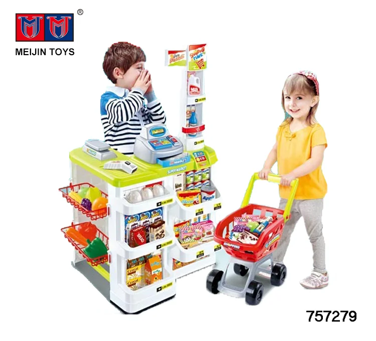 supermarket and trolley playset