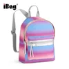 China Factory Nylon Custom Printed Material Gradient Striped No Boundaries Pastel Ombre Mini Dome Backpack