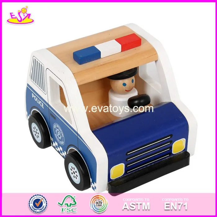 wooden police car toy