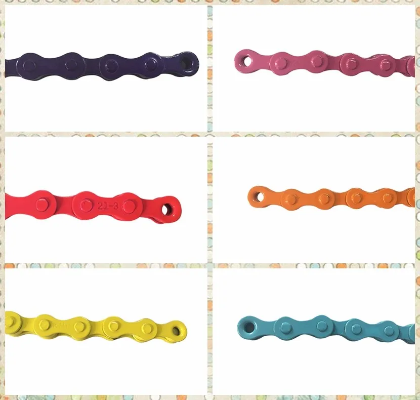 colored bicycle chain