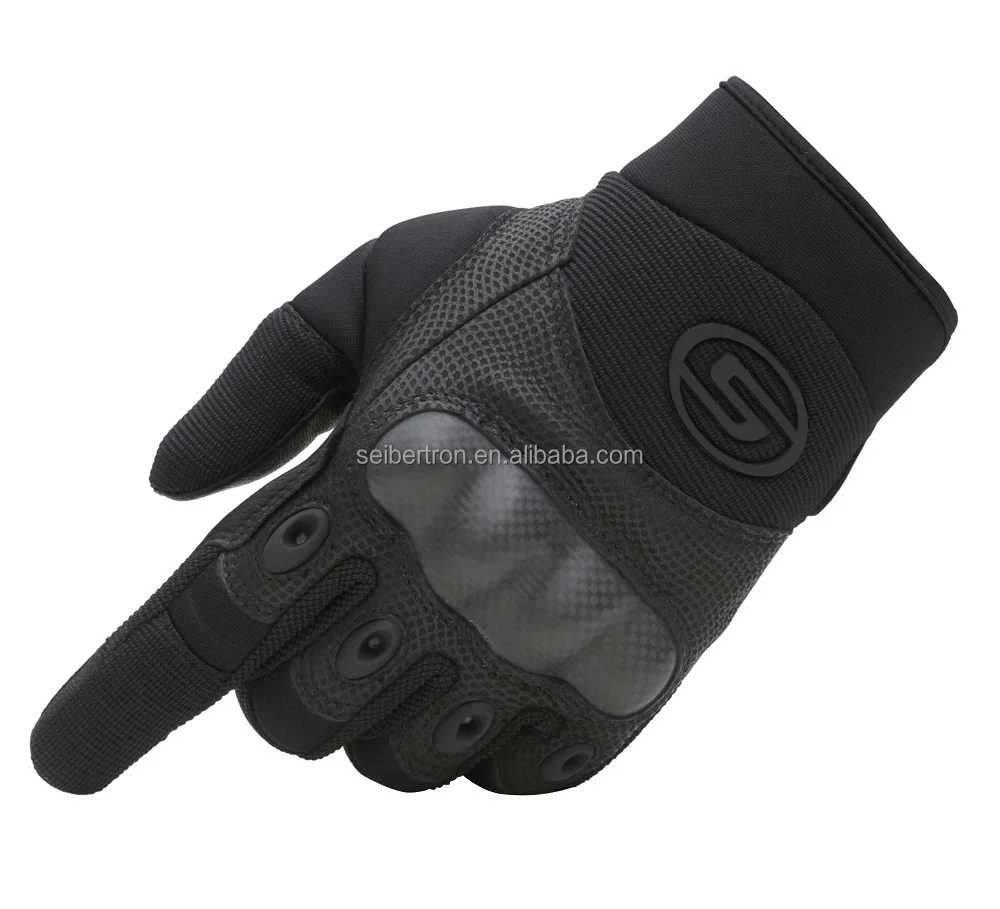 

Seibertron O.J.J.C Carbon Fiber Shell safety gloves Genuine Sheepskin Leather Tactical Onroad Motorcycle Motorbike Sport Gloves, Black sandy