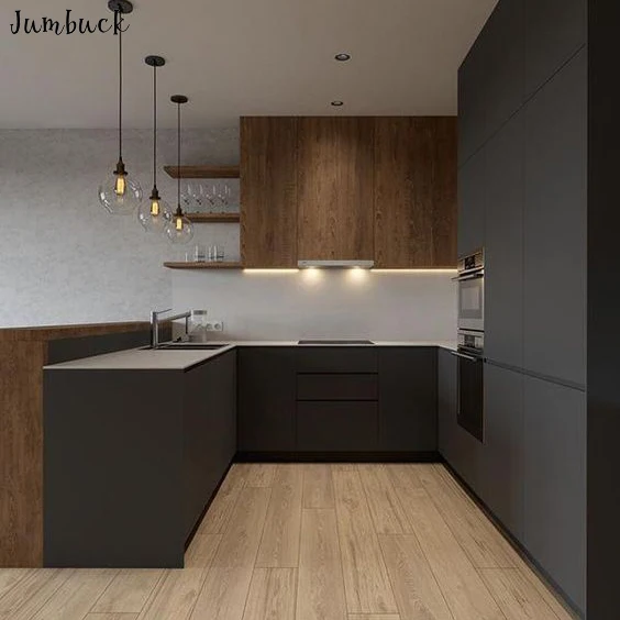 Amazing Egger Board Modern Cabinet Kitchen Black Design Ideas With ...