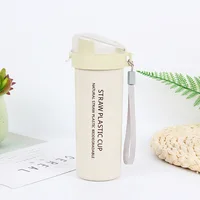 

Zogift Eco friendly biodegradable reusable wheat straw coffee cups portable sport water bottle with custom logo