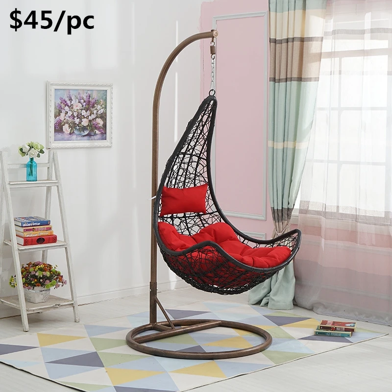 

Outdoor Rattan Garden Furniture Patio Hanging Chair with Stand, Optional