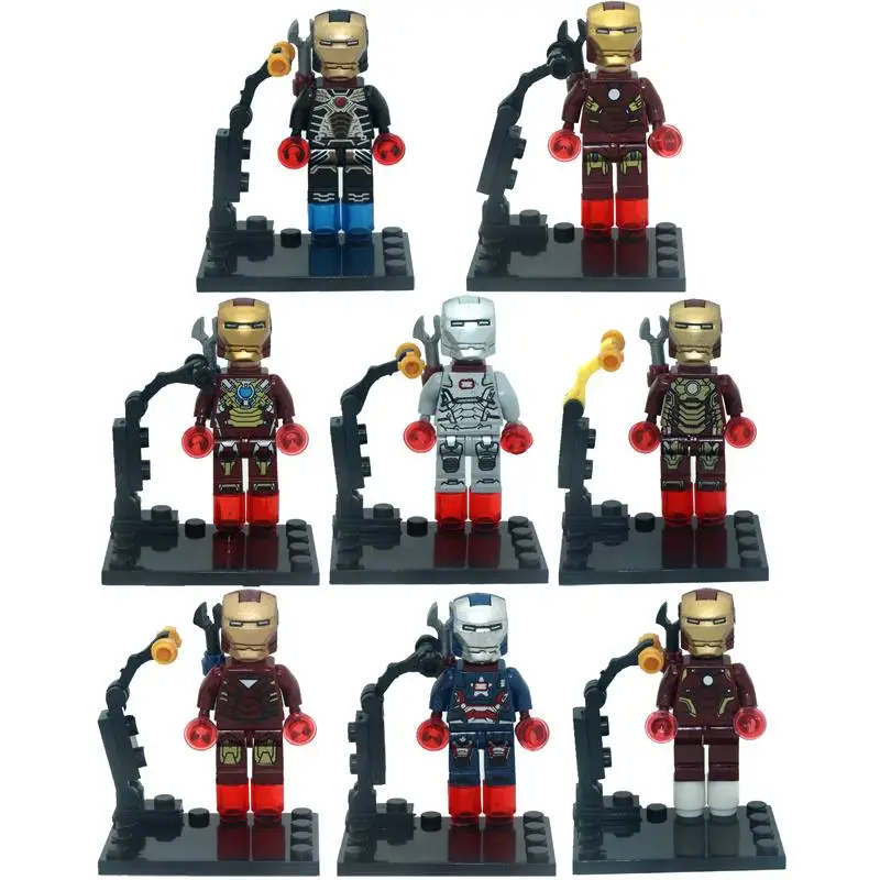 Brand KR 8pcs lot Super Hero Iron Man Superheroes Kid Baby Toy Building Blocks Sets Model