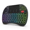 Rii X8 2.4GHz Mini Wireless Keyboard with Touchpad Mouse Combo with Scroll wheel, 8 RGB Backlit, Rechargeable Li-ion Battery