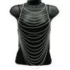 Ladies Silvertone Horizontally Layered Body Chain
