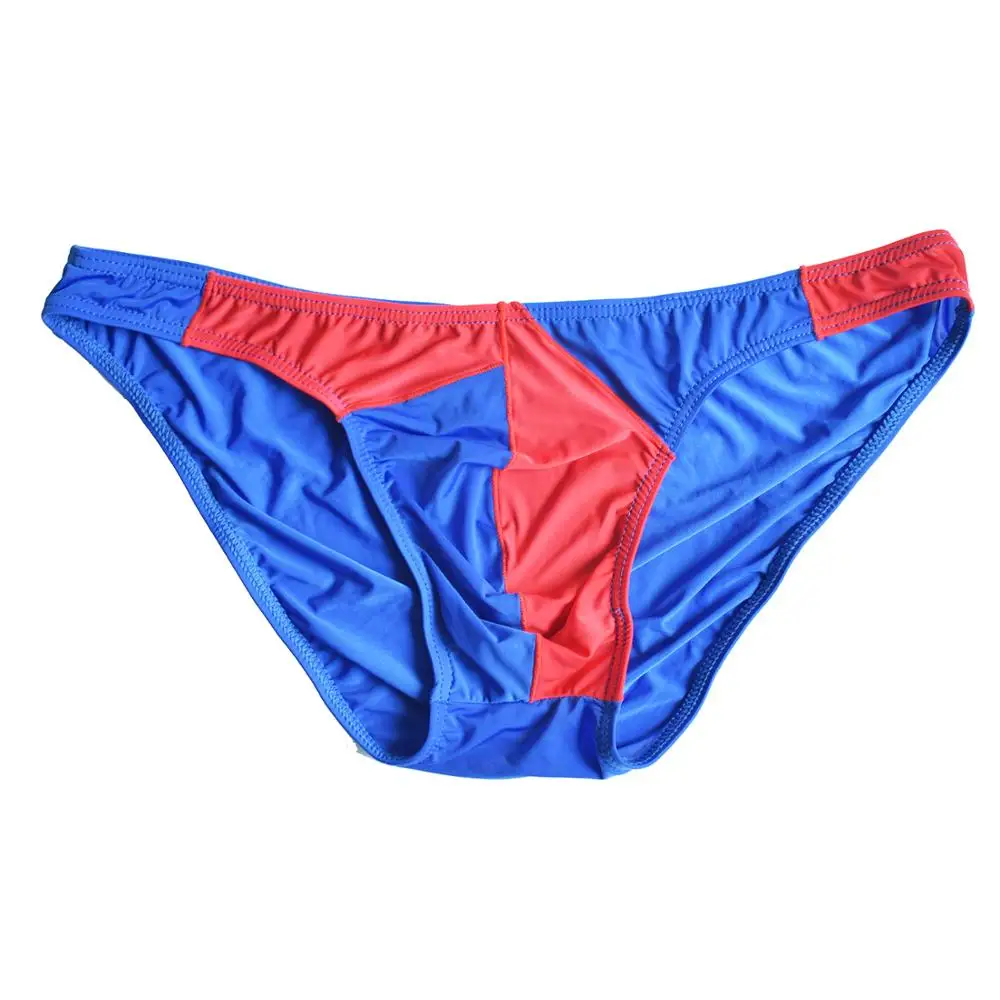 

Europe and the large size high quality translucent silky color matching man sexy men's underwear briefs