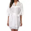 2019 High quality Lace nightdress Nightgown bathrobe Ice silk
