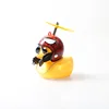 Cute Yellow Duck Bicycle Lights Bell Squeeze Horns for Toddler Children Adults, Cycling Light Duck Helmet Rubber Toys