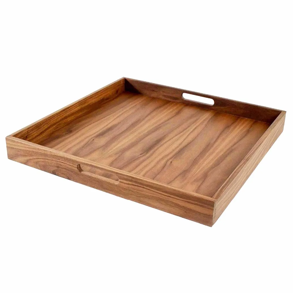 Extra Large 20x20 Square Walnut Wood Serving Tray - Buy Square Wood ...