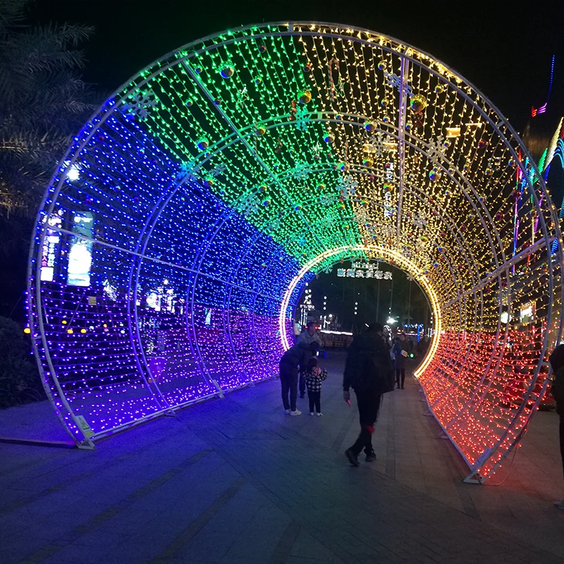 Outdoor LED Christmas winter festival 20m LED fairy light tunnel for holiday lighting shows