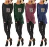 Ladies Tops Long Sleeve Top Women Fashion Tops With Front Leopard Pockets