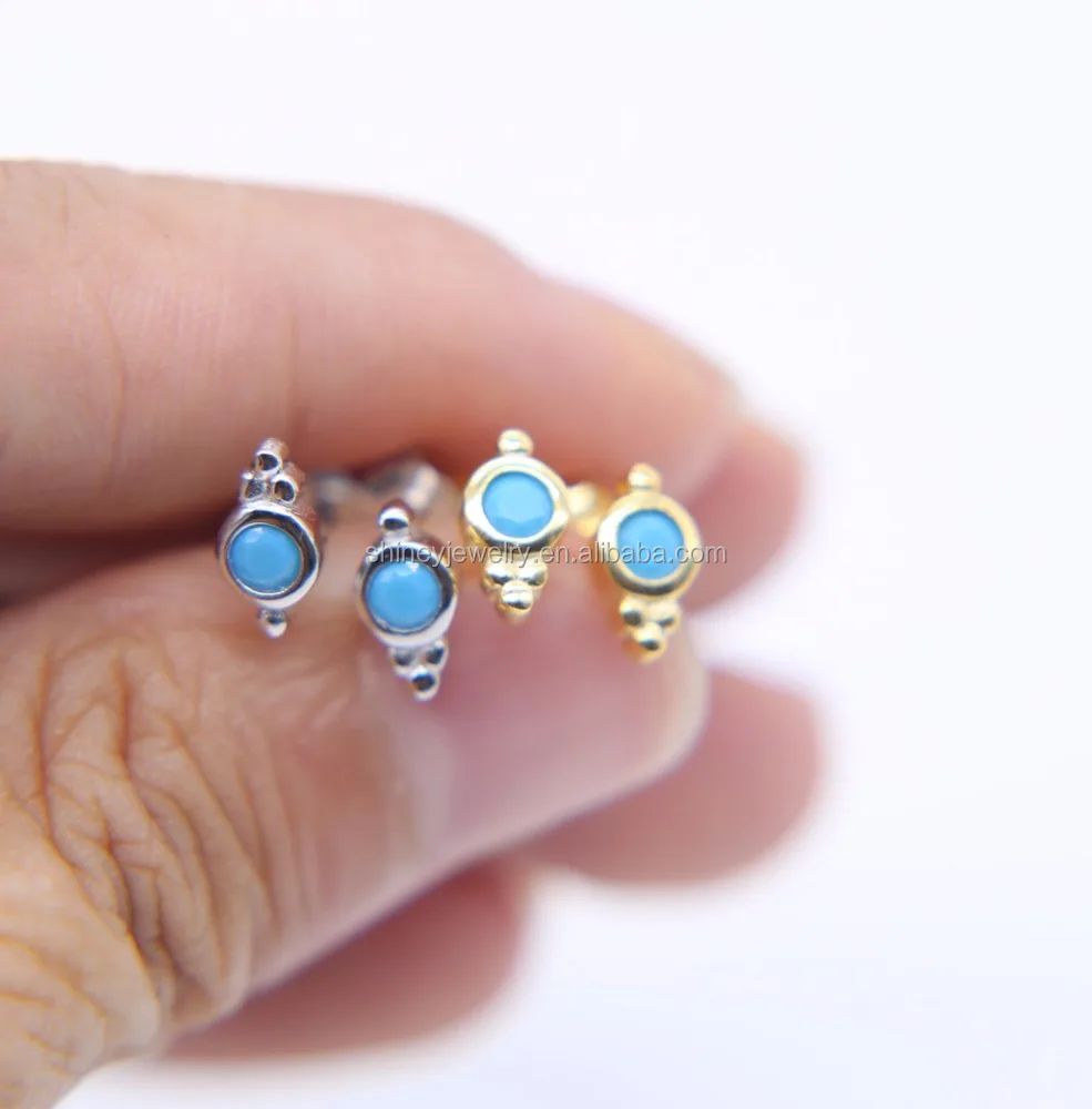 

high quality mini small cute girl gift stud 925 sterling silver simple design earring, Picture