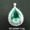 Pear Cut Green Spinel Pendant With White Cubic Zircon 925 China Guangzhou Silver Jewelry