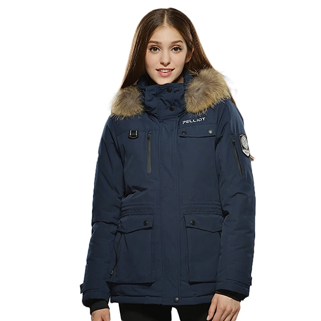 

Women Winter Parka coat Fur Hood Duck Down Long Puffer down Jackets, Blue, red, customize color