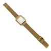 All stainless steel golden rectangle slim men watch