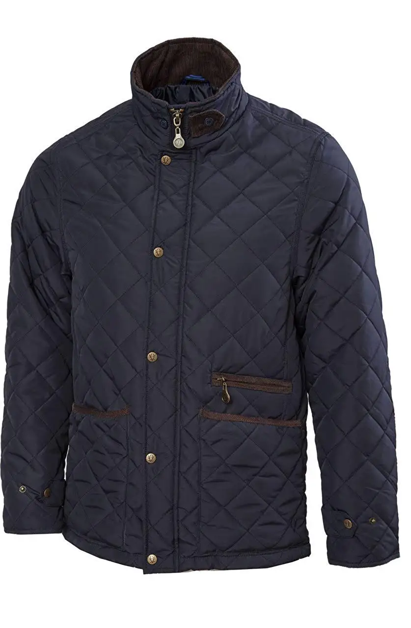 navy blue quilted jacket mens