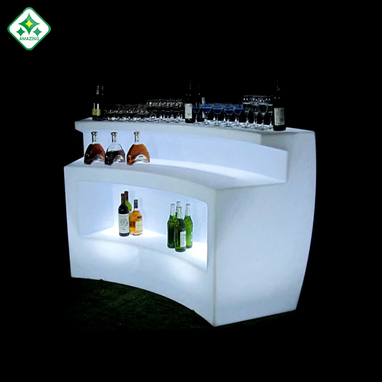 
led DJ bar counter MOBILE COCKTAIL BAR / Rechargeable LED Beach Event Club Outdoor Bar Counter 
