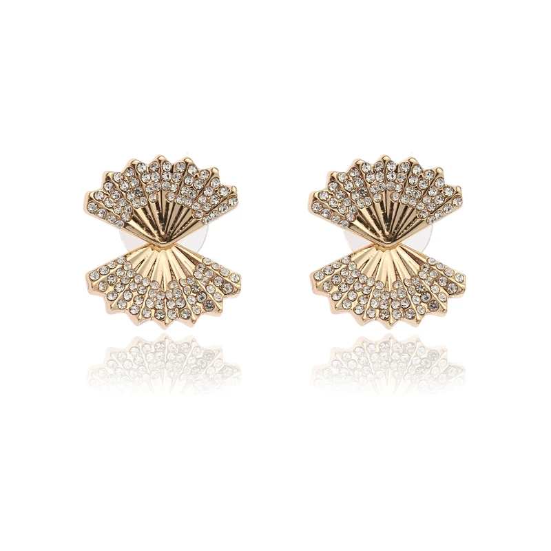 New Wholesale Diamond Fan Shaped Front Back Earring Buy Front Back