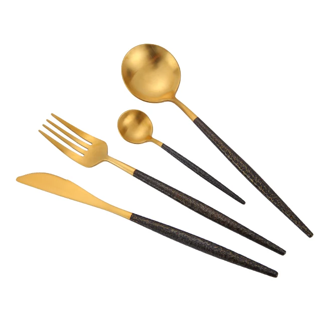 

Best seller gold flatware cutlery set Home Hotel Restaurant