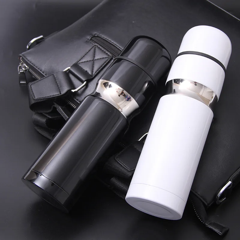 

New Thermos Bottle Thermal Coffee Mug for Tea Thermocup With Infuser Vacuum Insulation Cup Tea Steel Glass Thermos Tea Cup, White/black