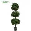 4FEET IN HEIGHT PRE-POTTED 3 BALLS NATURAL LOOKING UV-ANTI OUTDOOR ARTIFICIAL BOXWOOD TOPIARY TREE