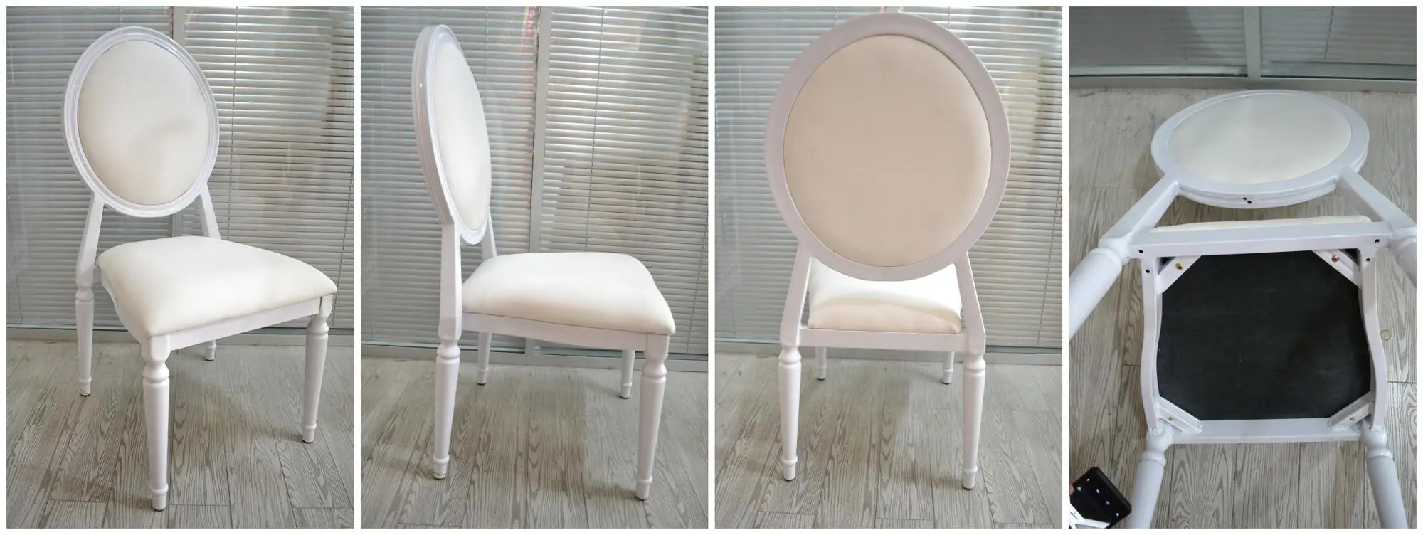 Wholesales Modern Stacking Metal White Event Rental Wedding Louis Chair