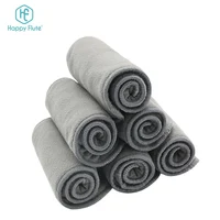 

Happyflute reusable four layers bamboo charcoal diaper insert OEM bamboo diaper nappy insert