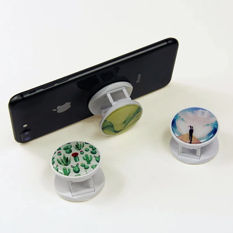 

2019 hot selling new custom UV colorful print ABS Sublimation black foldable mobile phone stand with logo, White;balck red;grey;orange;blue