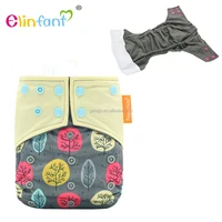 

New printed One Size Cloth Diaper Cover Snap With Double Gusset Charcoal Bamboo Inner Pocket Cloth Diaper