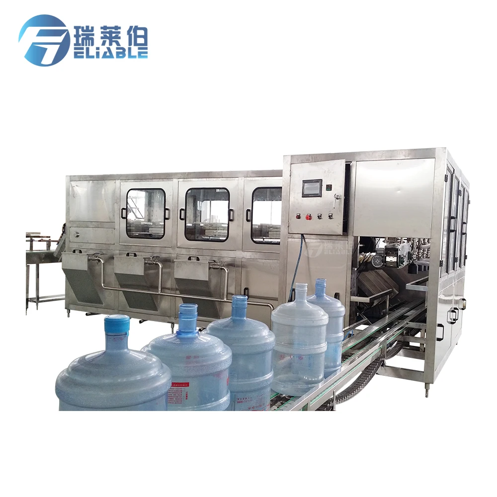 5 Gallon bottle washing cap sealing machine Mineral water barrel filling plant